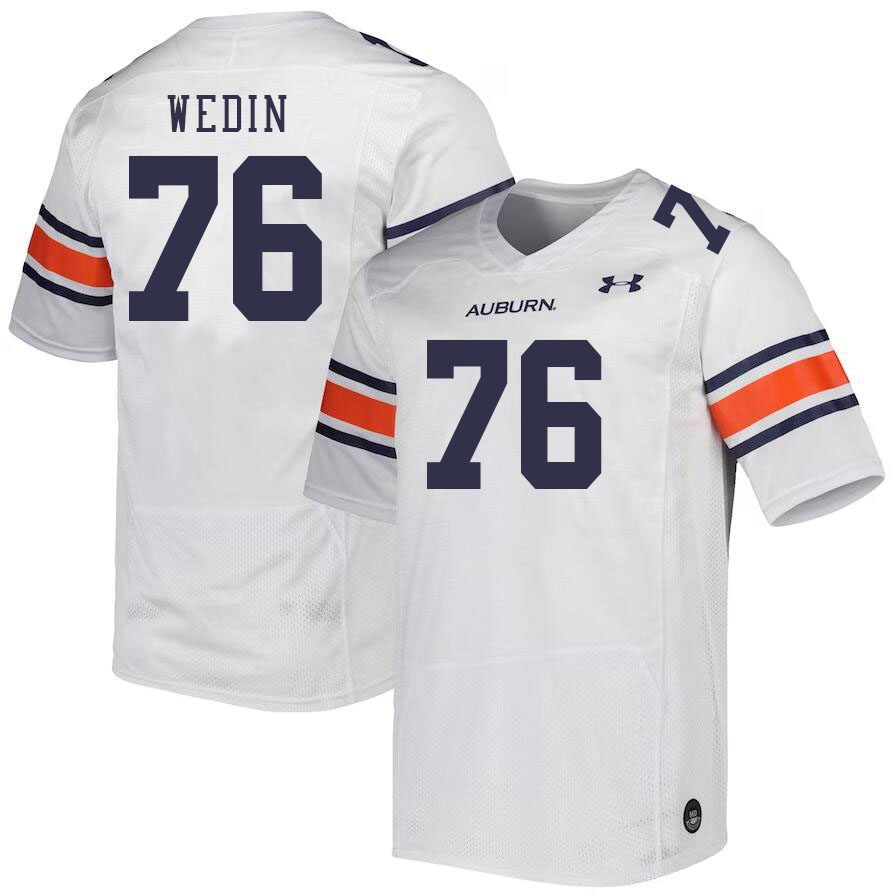 Men #76 Clay Wedin Auburn Tigers College Football Jerseys Stitched-White - Click Image to Close